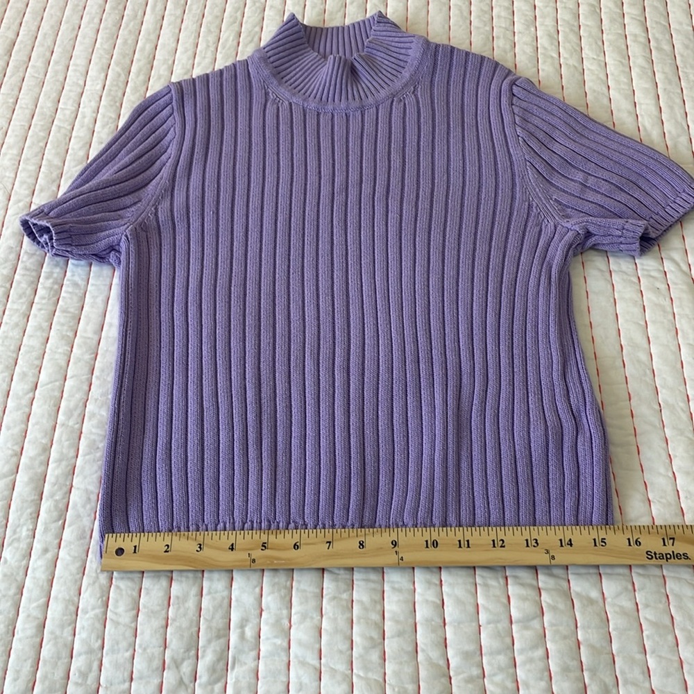 Jcrew Cotton-blend short-sleeve turtleneck sweater sz L gently used. - Picture 7 of 10